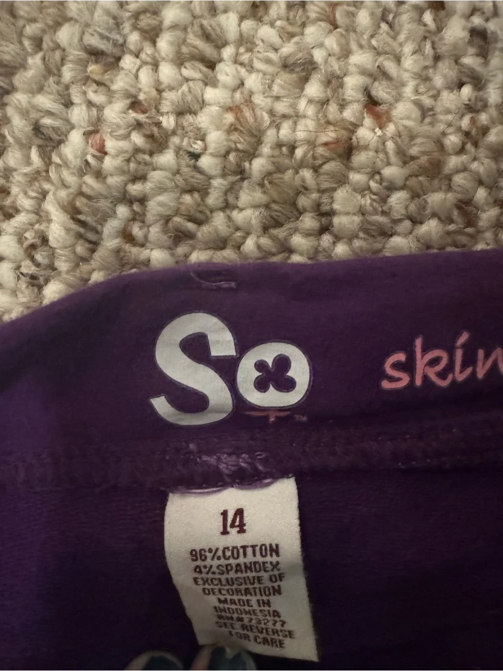 2010s SO girls purple pants
